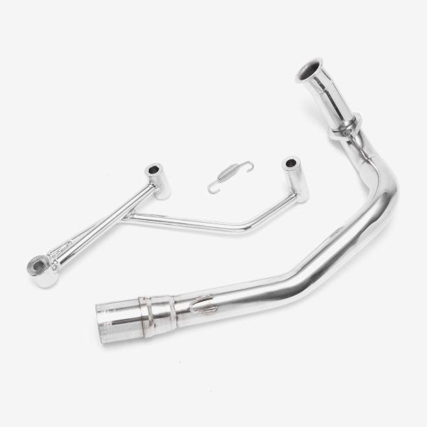Lextek Stainless Steel Header with GY6 50cc Scooter Downpipe (For 10inch wheel)