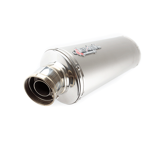 Lextek O41 Matt S/Steel Exhaust Silencer 4 Bolt Fixing