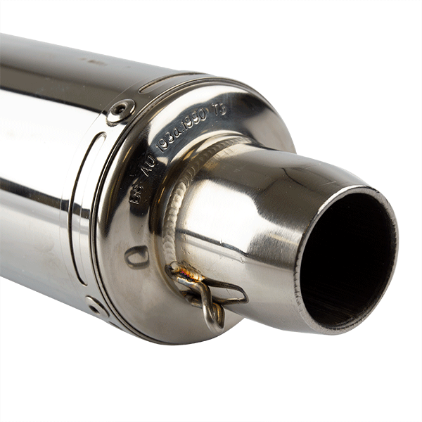 Lextek RR4 S/Steel Round Exhaust Silencer 38mm