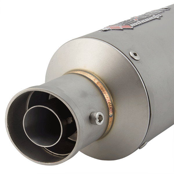 Lextek GP1 Matt S/Steel GP Stubby Exhaust Silencer 51mm
