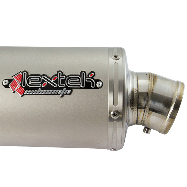 Lextek OP1L Matt S/Steel Oval Left Exhaust Silencer 51mm