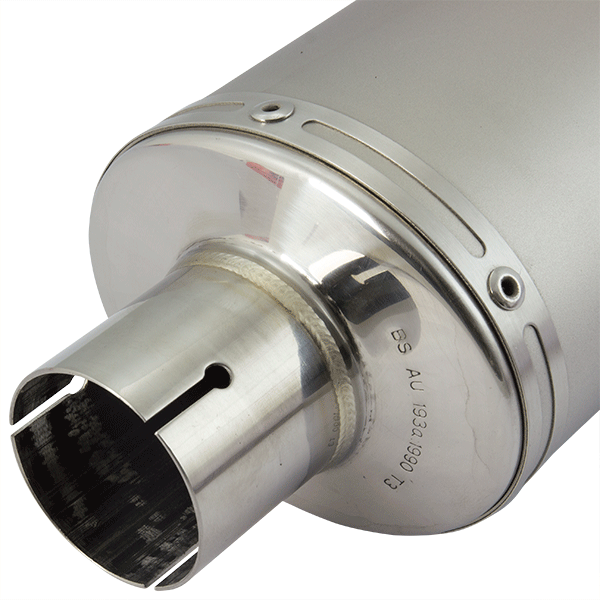 Lextek OP1L Matt S/Steel Oval Left Exhaust Silencer 51mm