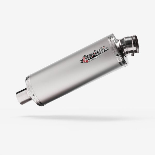 Lextek OP1L Matt S/Steel Oval Left Exhaust Silencer 51mm