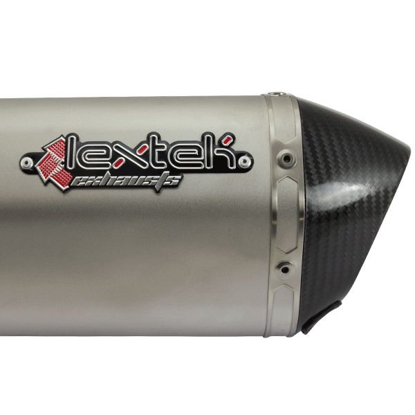 Lextek S41L Matt S/Steel Hexagonal Left Exhaust Silencer 4 Bolt Fixing