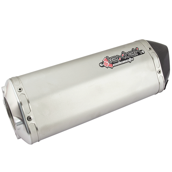 Lextek S41L Matt S/Steel Hexagonal Left Exhaust Silencer 4 Bolt Fixing