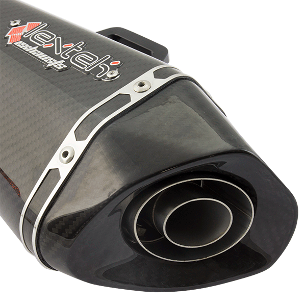 Lextek XP8CL Carbon Effect Hexagonal Exhaust Silencer (Left Hand) 51mm