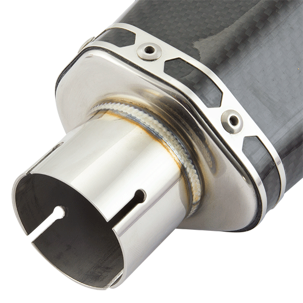 Lextek XP8CL Carbon Effect Hexagonal Exhaust Silencer (Left Hand) 51mm