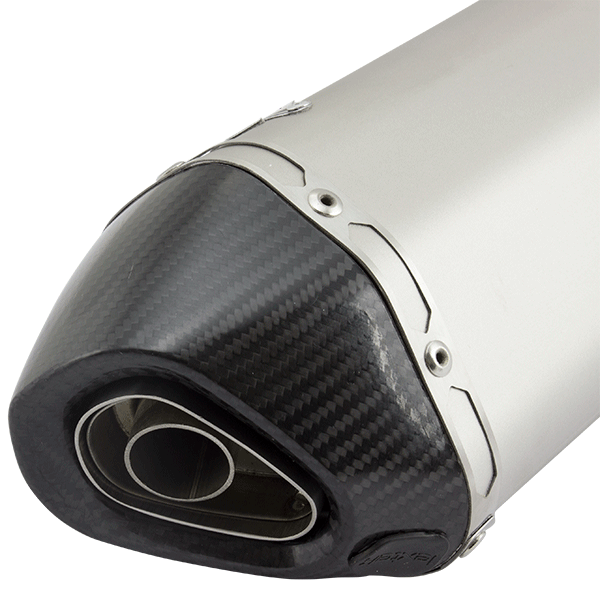 Lextek S32 Matt S/Steel Hexagonal Exhaust Silencer (3 Bolt) SRAD