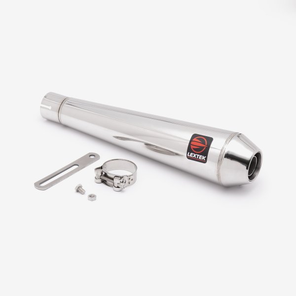 Lextek Left Stainless Steel AC1L Classic Silencer 350mm 51mm