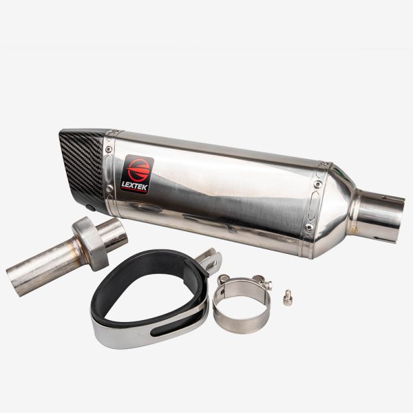 Lextek SP4 Polished Stainless Steel SP4 Exhaust Silencer 51mm 51mm