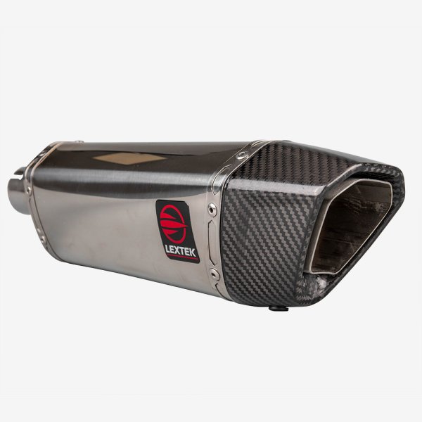 Lextek SP4L 300mm Exhaust Silencer 51mm Polished Stainless Steel