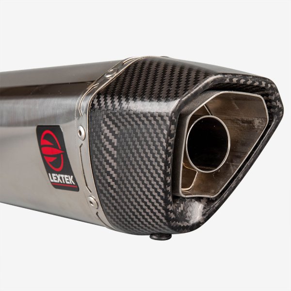Lextek SP4L 300mm Exhaust Silencer 51mm Polished Stainless Steel