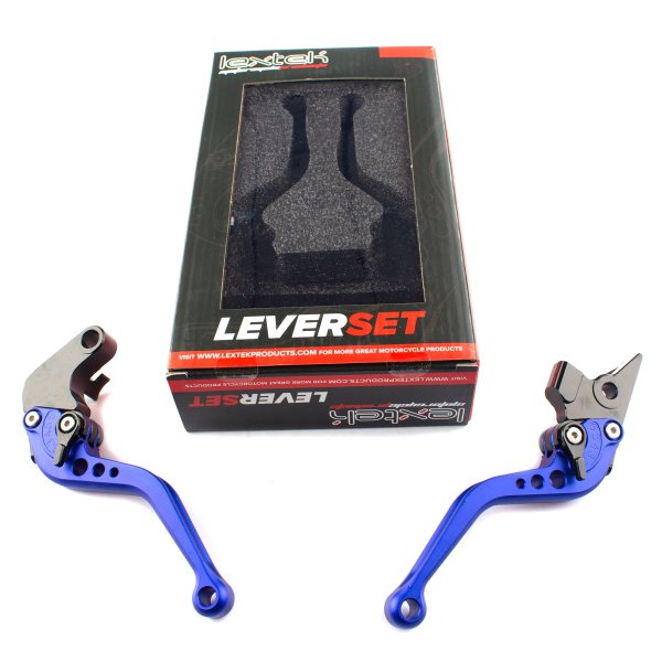 Lextek CNC Brake & Clutch Lever Set F-16 / V-4A Short Blue