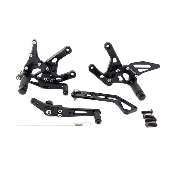 Lextek Black Rear Sets for Yamaha YZF R1 (15-19)