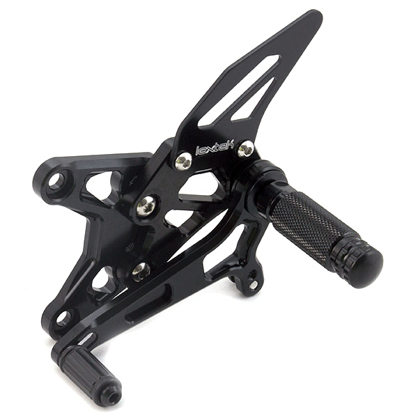 Lextek Black Rear Sets for Kawasaki ZX6 R (09-19)