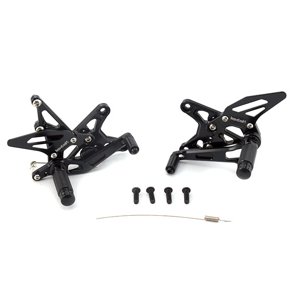 Lextek Black Rear Sets for Kawasaki ZX6 R (09-19)