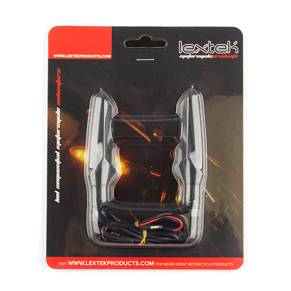 Lextek Motorcycle/Scooter Sequential Matt Black LED Indicators