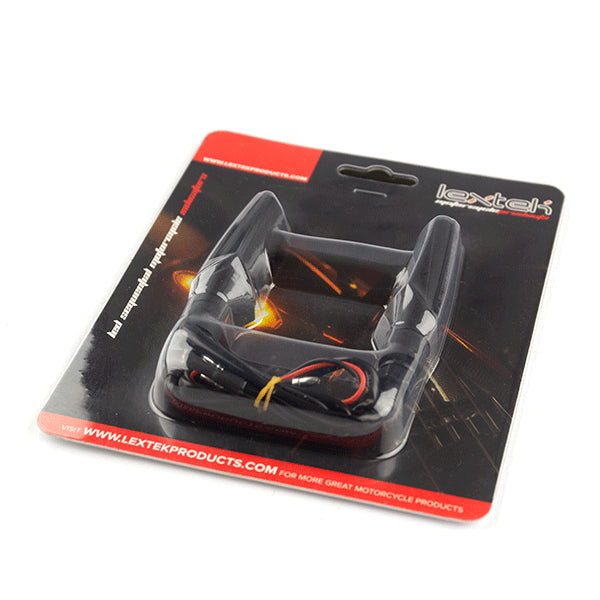 Lextek Motorcycle/Scooter Sequential Matt Black LED Indicators