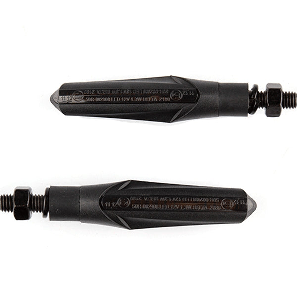 Lextek Motorcycle/Scooter Sequential Matt Black LED Indicators