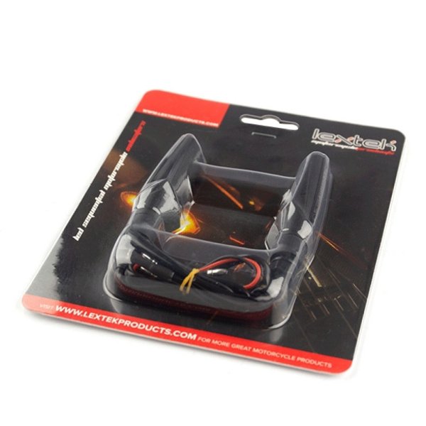 Lextek Matt Black Sequential LED Indicators with Daylight Running Lights