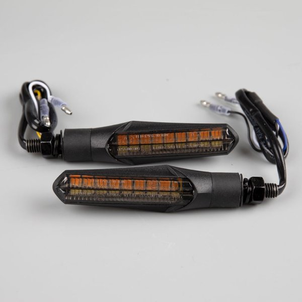 Lextek Matt Black Sequential LED Indicators with Daylight Running Lights