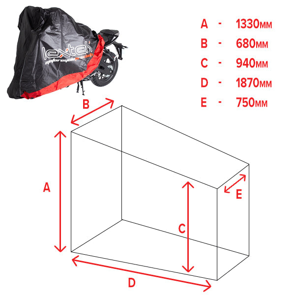 Lextek Motorcycle/Scooter Cover Medium Black / Red