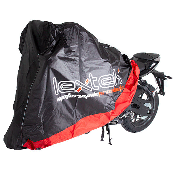 Lextek Motorcycle/Scooter Cover Medium Black / Red