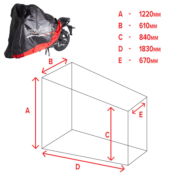 Lextek Motorcycle/Scooter Cover Large Black / Red