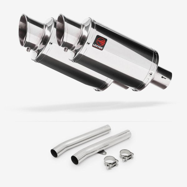Lextek YP4 S/Steel Stubby Exhaust 200mm with Link Pipes for Honda CBR1100XX Blackbird (96-07)