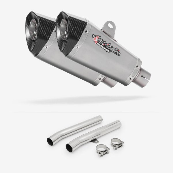 Lextek XP10 Matt S/Steel Exhaust 210mm with Link Pipes for Honda CBR1100XX Blackbird (96-07)