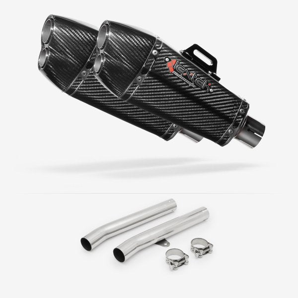 Lextek XP13C Carbon Fibre Exhaust 210mm with Link Pipes for Honda CBR1100XX Blackbird (96-07)