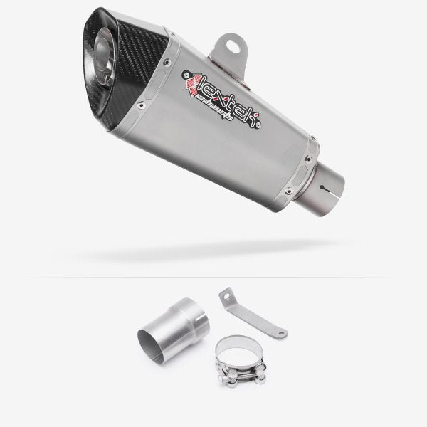 Lextek XP10 Matt S/Steel Exhaust 210mm with Link Pipe for Ducati Multistrada 1200 (15-17)