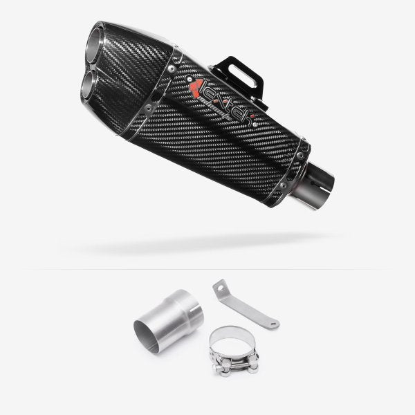 Lextek XP13C Carbon Fibre Exhaust 210mm with Link Pipe for Ducati Multistrada 1200 (15-17)