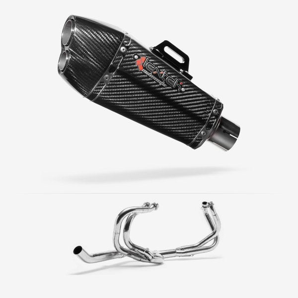 Lextek XP13C Carbon Fibre Exhaust System 210mm for Honda VFR 800 (97-01)