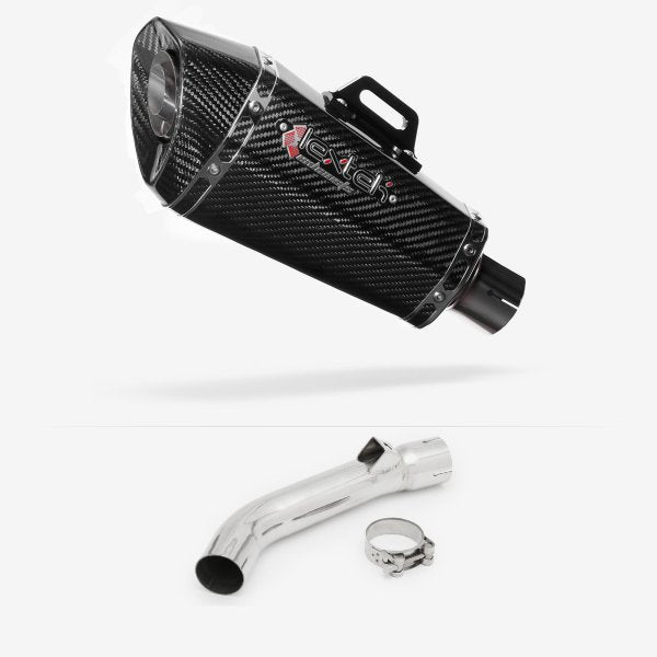 Lextek XP8C Carbon Fibre Exhaust 210mm with Link Pipe for Honda VFR 800 (97-01)