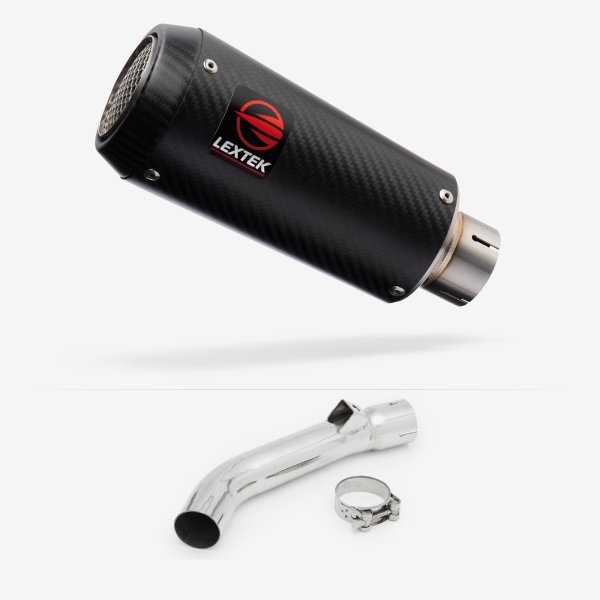 Lextek CP9C Full Carbon Exhaust 180mm with Link Pipe for Honda VFR 800 (97-01)