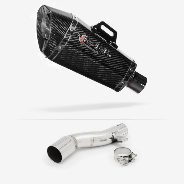 Lextek XP8C Carbon Fibre Exhaust 210mm with Link Pipe for Honda NC700/X (12-13) NC750/X (14-24)