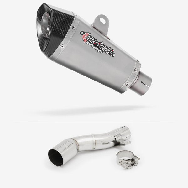 Lextek XP10 Matt S/Steel Exhaust 210mm with Link Pipe for Honda NC700/X (12-13) NC750/X (14-24)