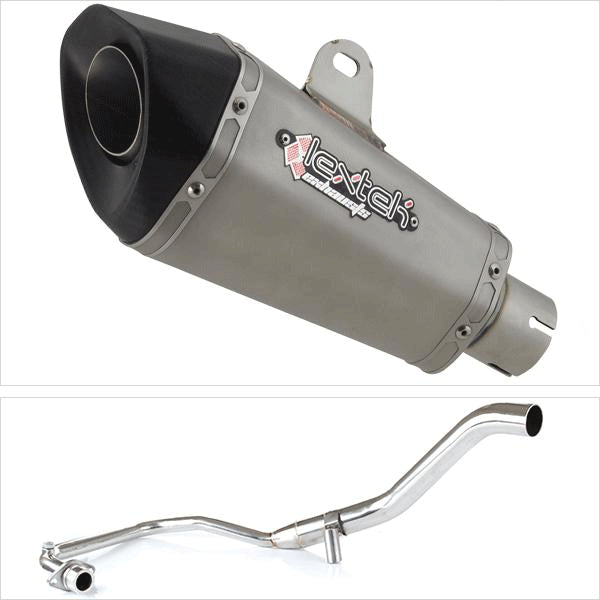 Lextek XP10 Matt S/Steel Exhaust System 210mm for Lexmoto Hawk 125