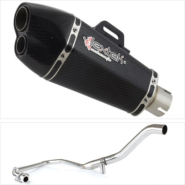 Lextek XP13C Carbon Fibre Exhaust System 210mm for Lexmoto Hawk 125