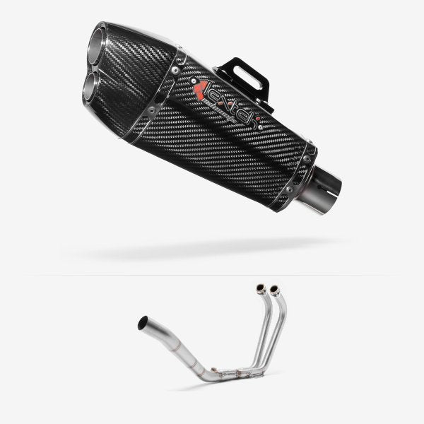 Lextek XP13C Carbon Fibre Exhaust System 210mm for Yamaha YZF R3 (15-18)