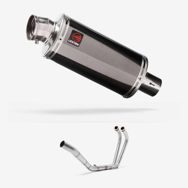 Lextek OP16 Dark Tint Stainless Exhaust System 250mm for Yamaha YZF R3 (15-18)