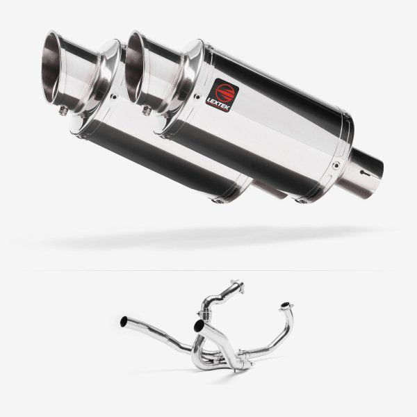 Lextek YP4 S/Steel Stubby Exhaust System 200mm for SUZUKI SV1000 (03-07)