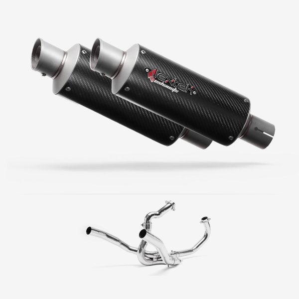 Lextek GP8C Carbon Fibre GP Stubby Exhaust System 240mm for SUZUKI SV1000 (03-07)