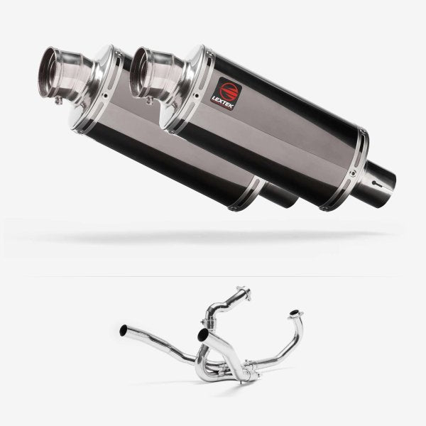 Lextek OP16 Dark Tint Stainless Exhaust System 250mm for SUZUKI SV1000 (03-07)