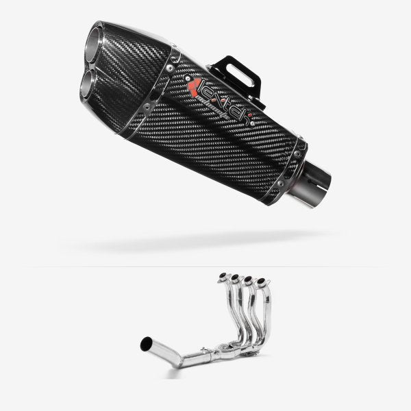 Lextek XP13C Carbon Fibre Exhaust System 210mm for Suzuki GSXR 600/750 (06-10)