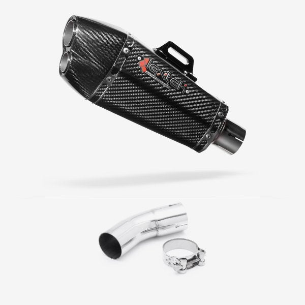 Lextek XP13C Carbon Fibre Exhaust 210mm with Link Pipe for Kawasaki Z900 RS (18-23)