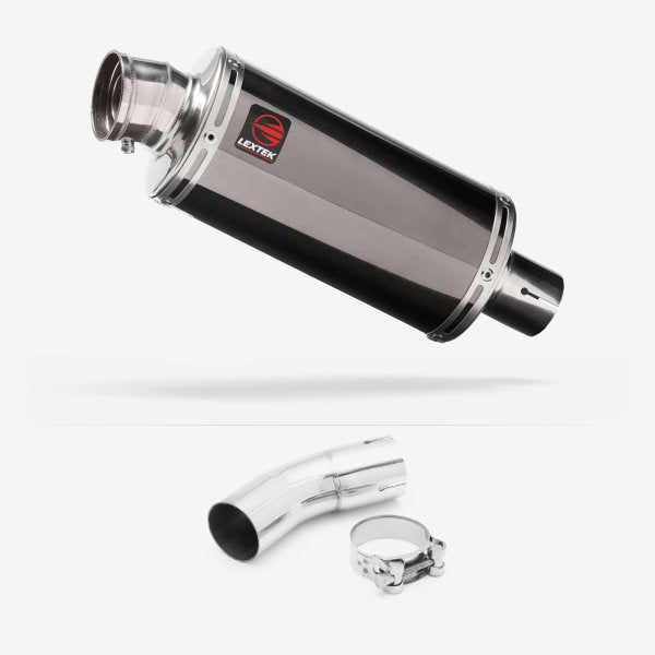 Lextek OP16 Dark Tint Stainless Exhaust 250mm with Link Pipe for Kawasaki Z900 RS (18-23)