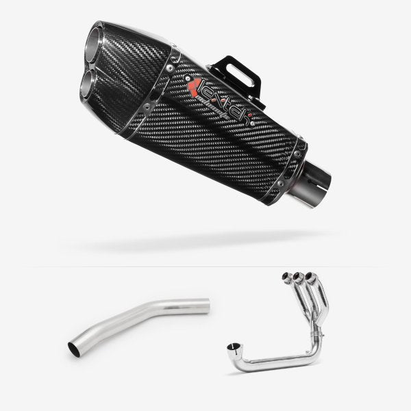Lextek XP13C Carbon Fibre Exhaust System 210mm for Triumph Tiger 800 (10-21)
