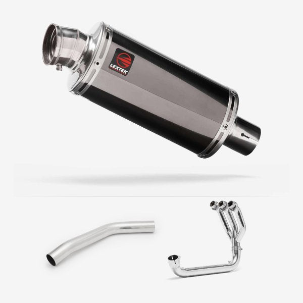 Lextek OP16 Dark Tint Stainless Exhaust System 250mm for Triumph Tiger 800 (10-21)
